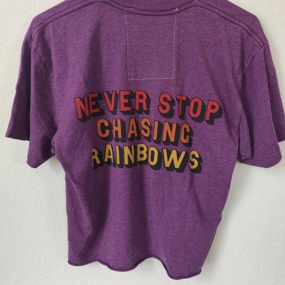 Aviator Nation Women’s T-Shirt Smiley Never Stop Chasing Rainbows Size Medium G - Picture 4 of 9